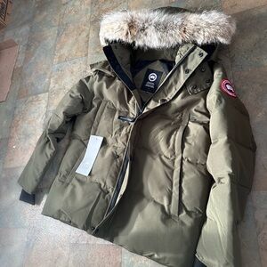 Canada Goose Khaki Jacket with Logo Patch